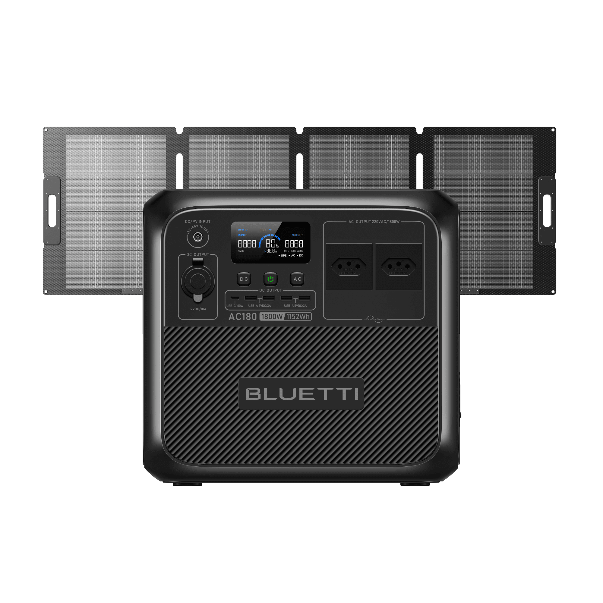 BLUETTI AC180 Estação de Energia Portátil | 1.800 W 1.152 Wh 12