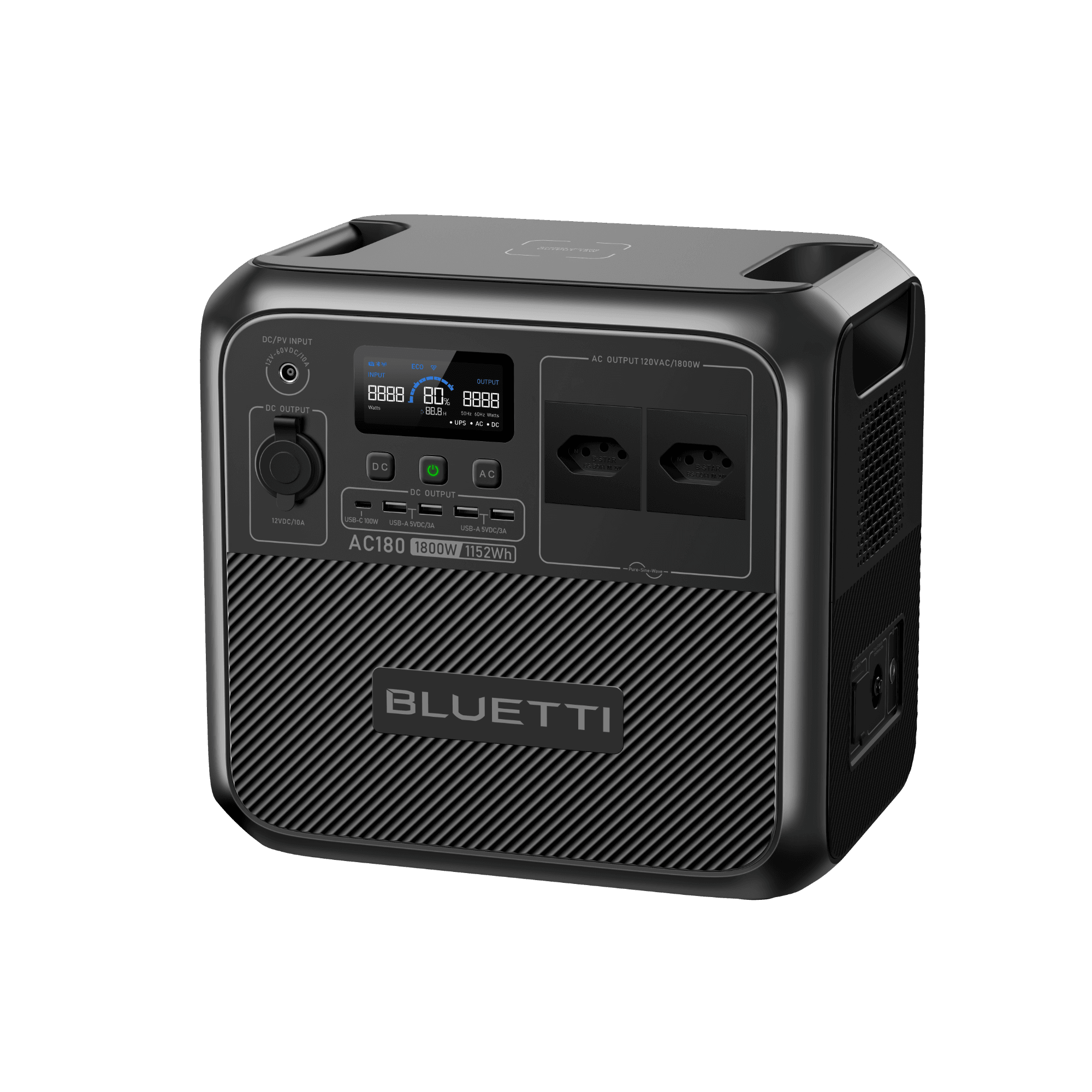 BLUETTI AC180 Estação de Energia Portátil | 1.800 W 1.152 Wh 4