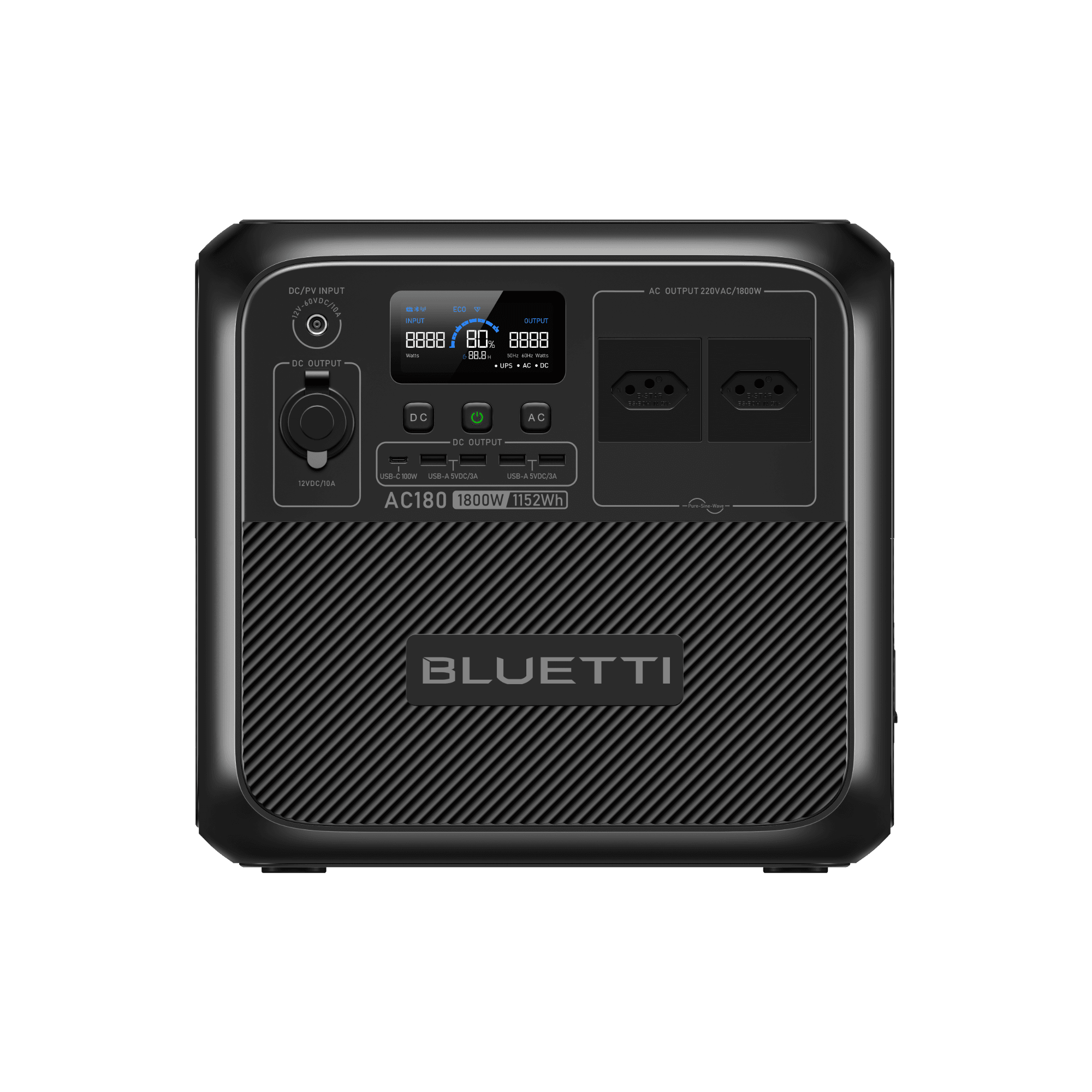 BLUETTI AC180 Estação de Energia Portátil | 1.800 W 1.152 Wh 8