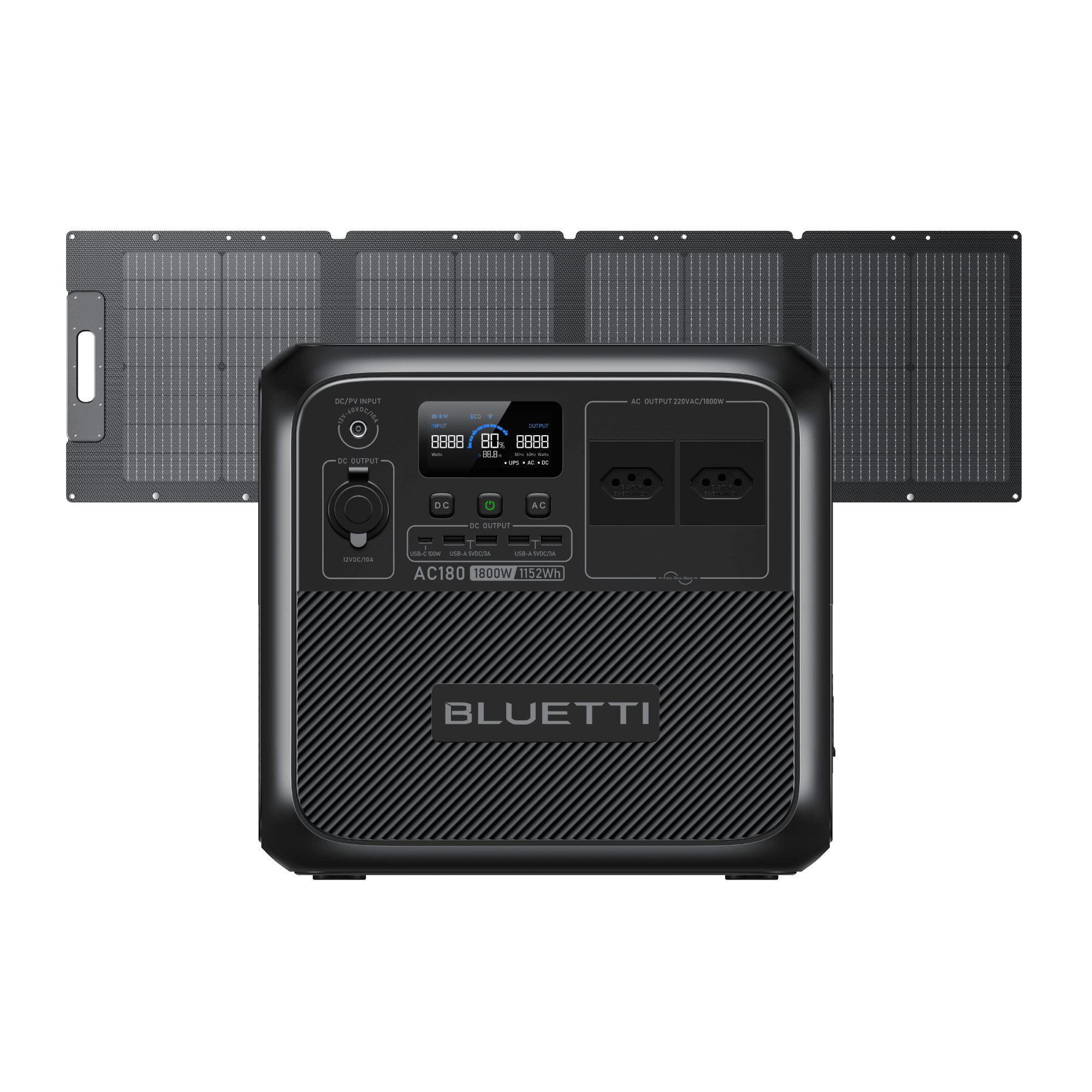 BLUETTI AC180 Estação de Energia Portátil | 1.800 W 1.152 Wh 9