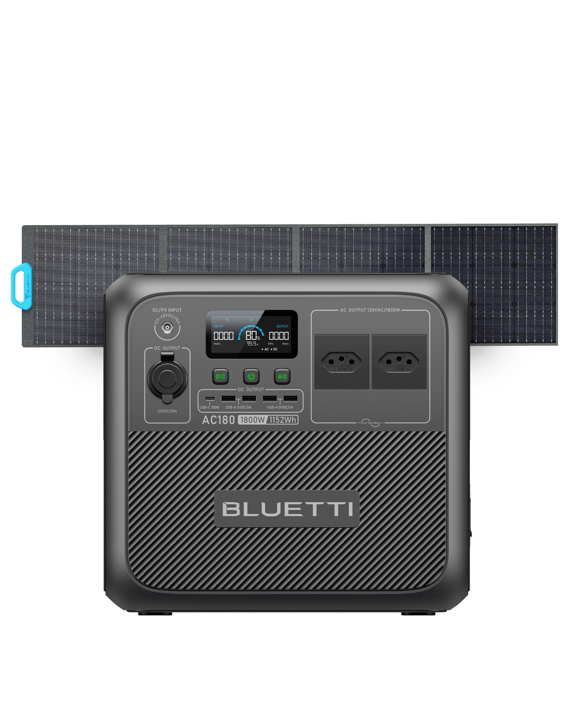 BLUETTI AC180 Estação de Energia Portátil | 1.800 W 1.152 Wh 14