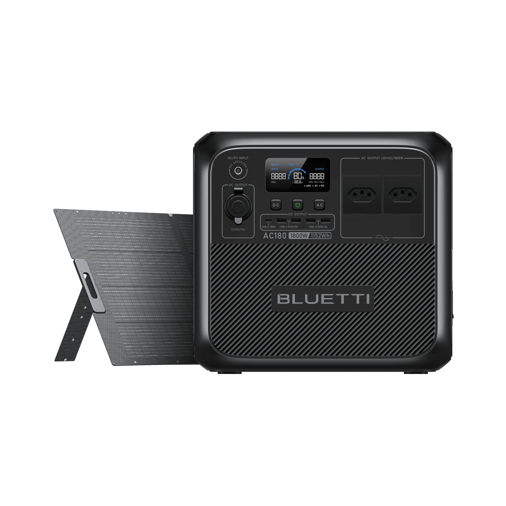 BLUETTI AC180 Estação de Energia Portátil | 1.800 W 1.152 Wh 7