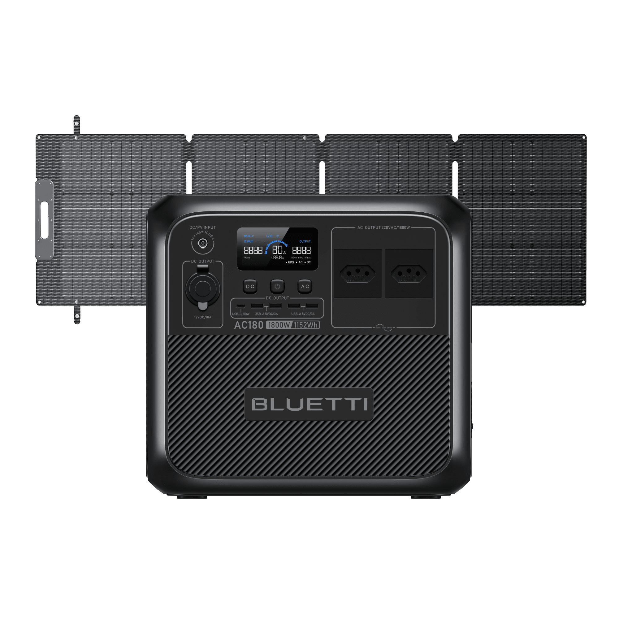 BLUETTI AC180 Estação de Energia Portátil | 1.800 W 1.152 Wh 10