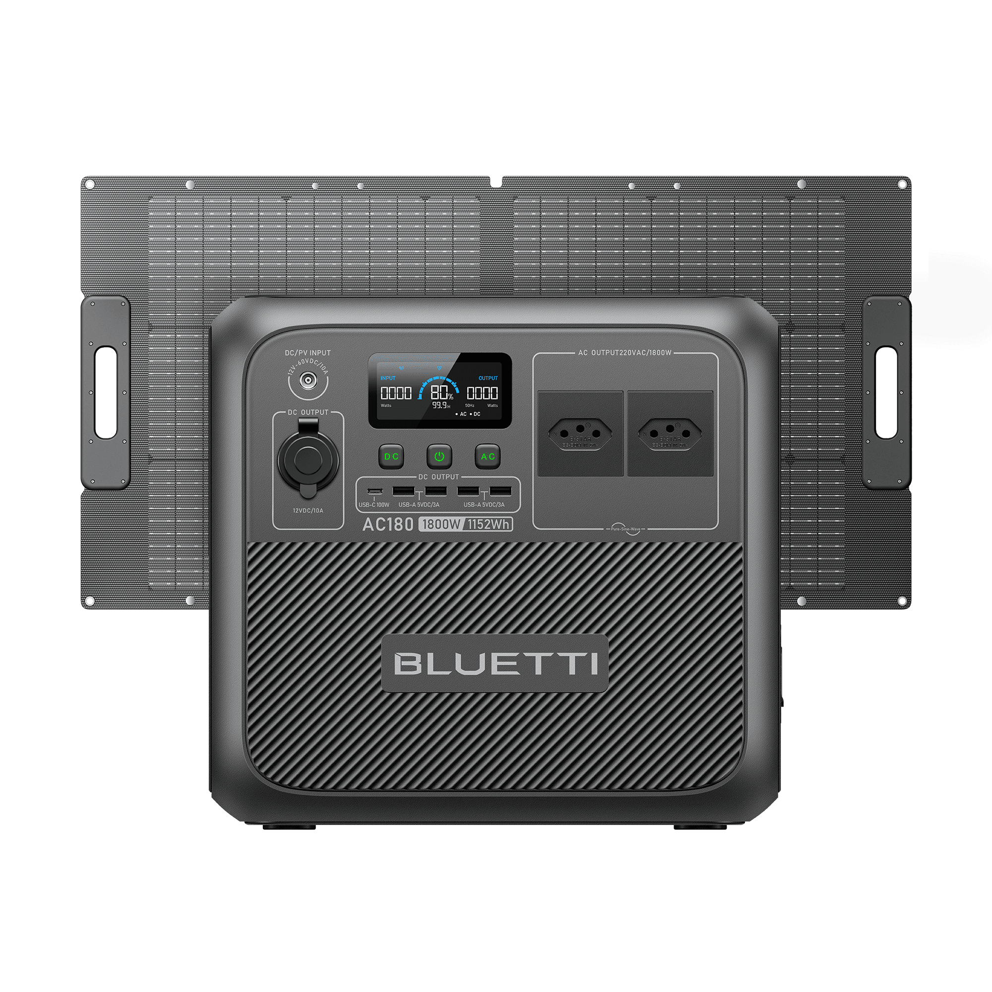 BLUETTI AC180 Estação de Energia Portátil | 1.800 W 1.152 Wh 17