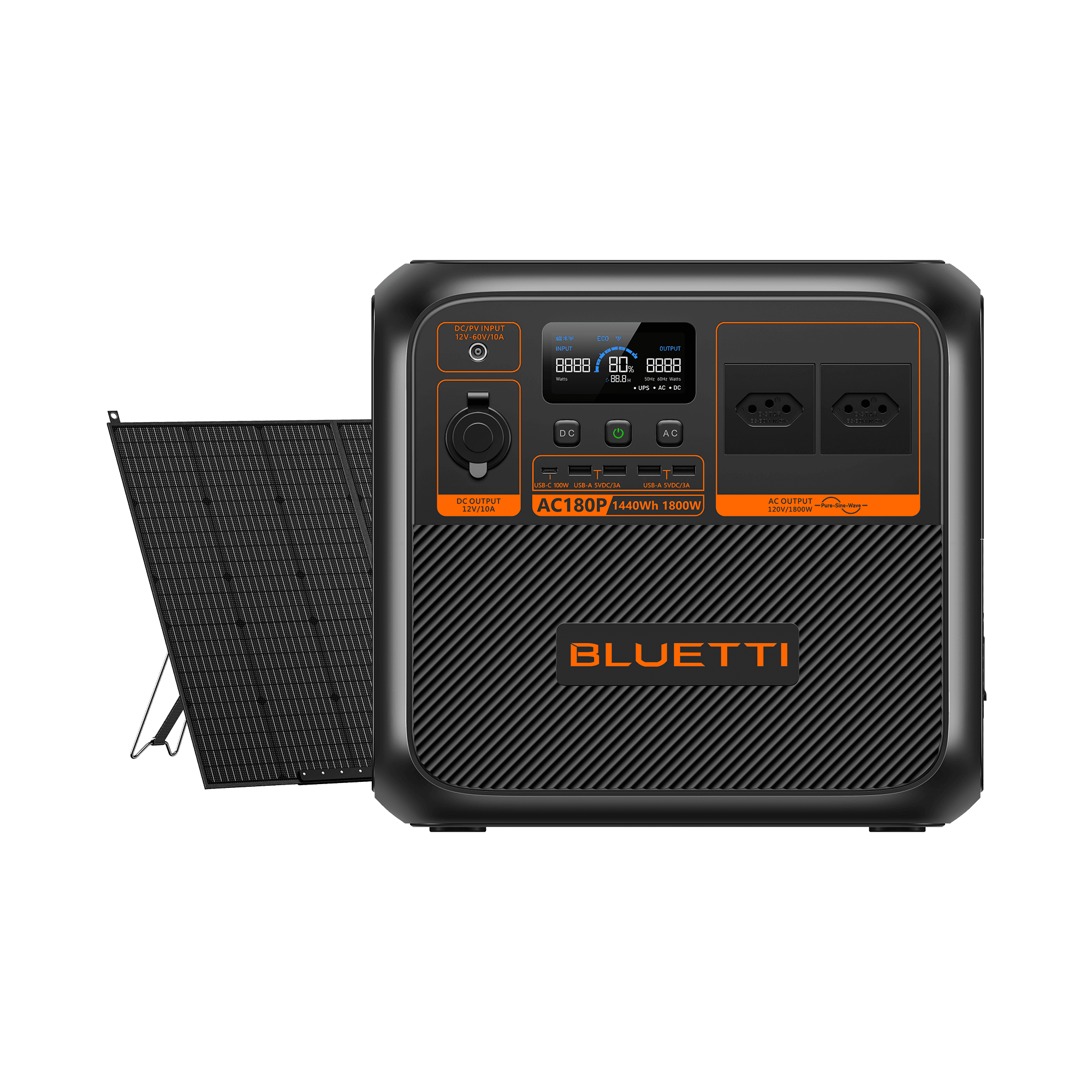 BLUETTI AC180P Estação de Energia Solar Portátil | 1.800 W 1.440 Wh 11