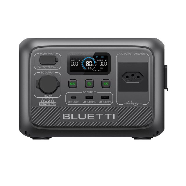 BLUETTI AC2A Estação de Energia Portátil | 300 W 204 Wh