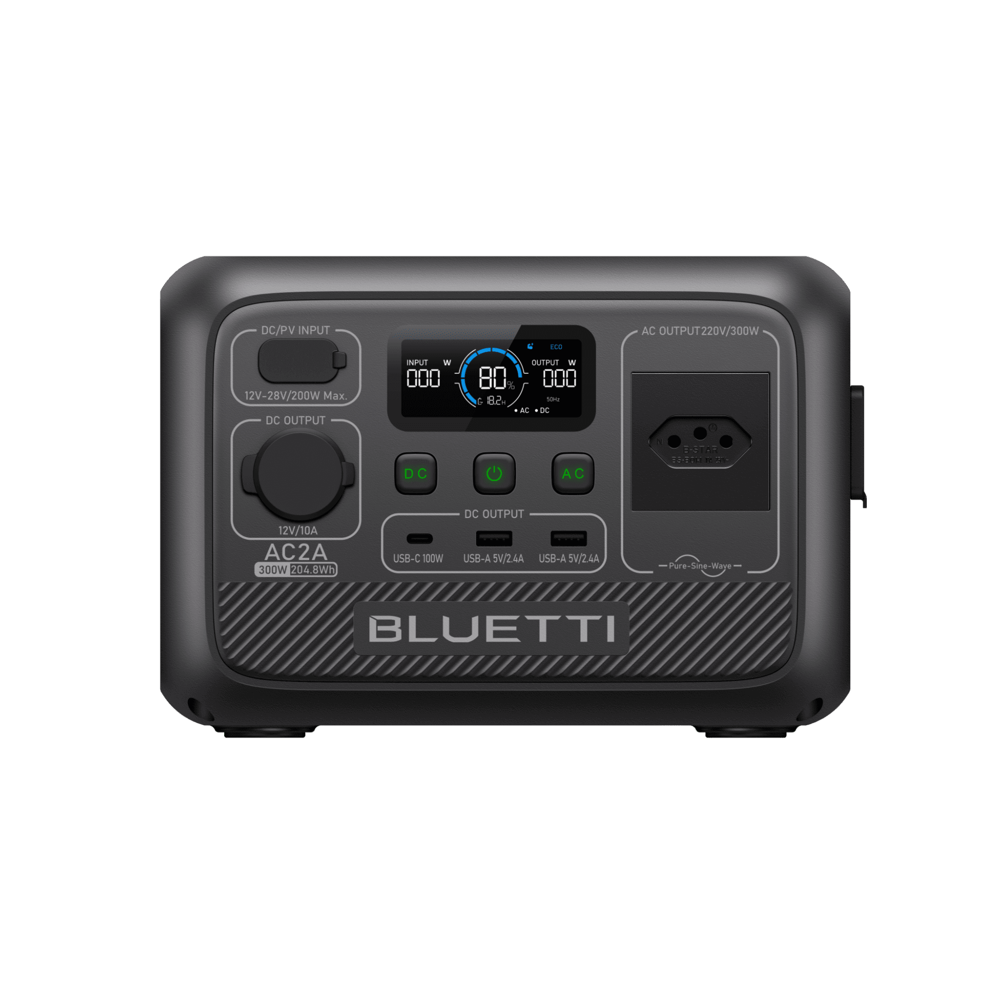 BLUETTI AC2A Estação de Energia Portátil | 300 W 204 Wh 9