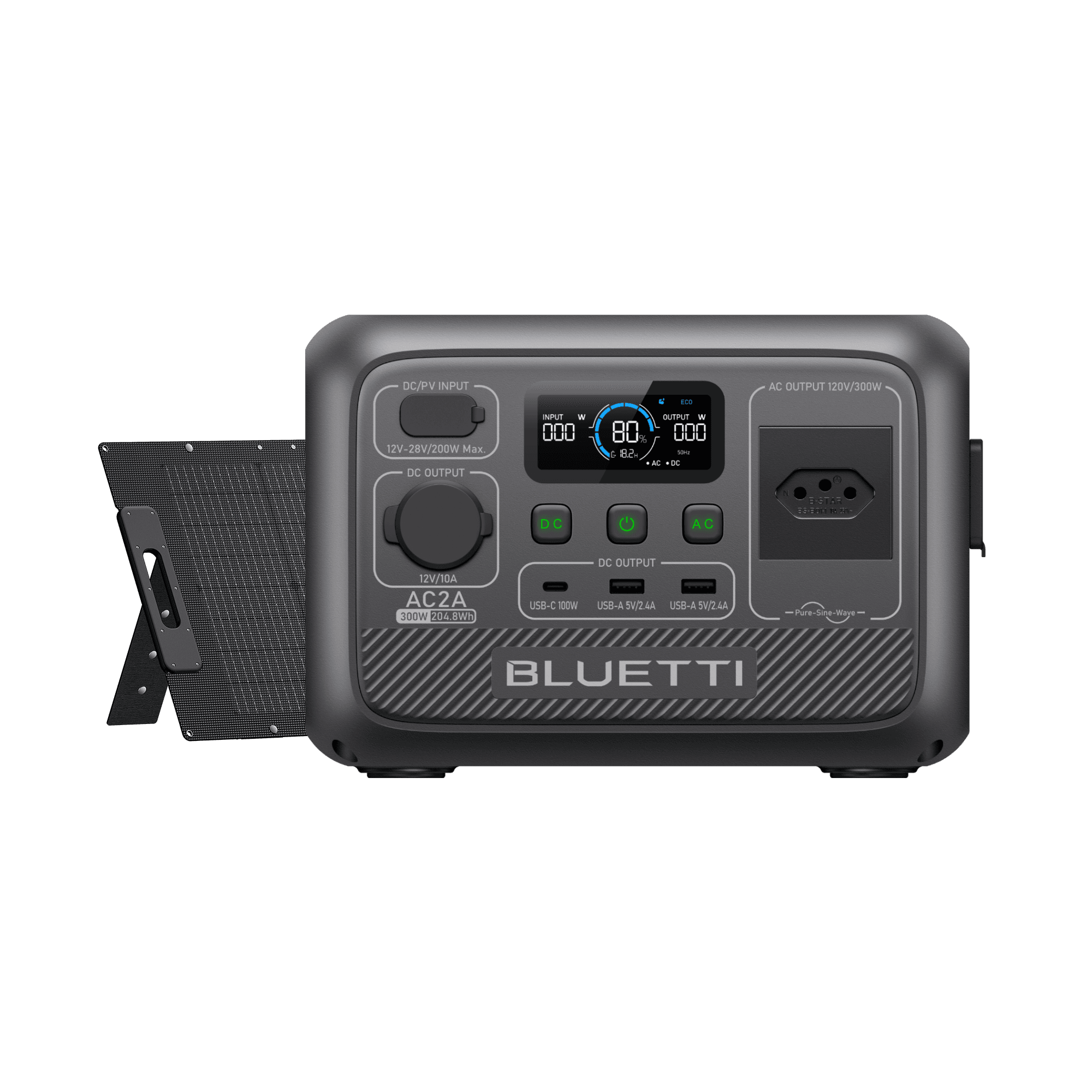 BLUETTI AC2A Estação de Energia Portátil | 300 W 204 Wh 7