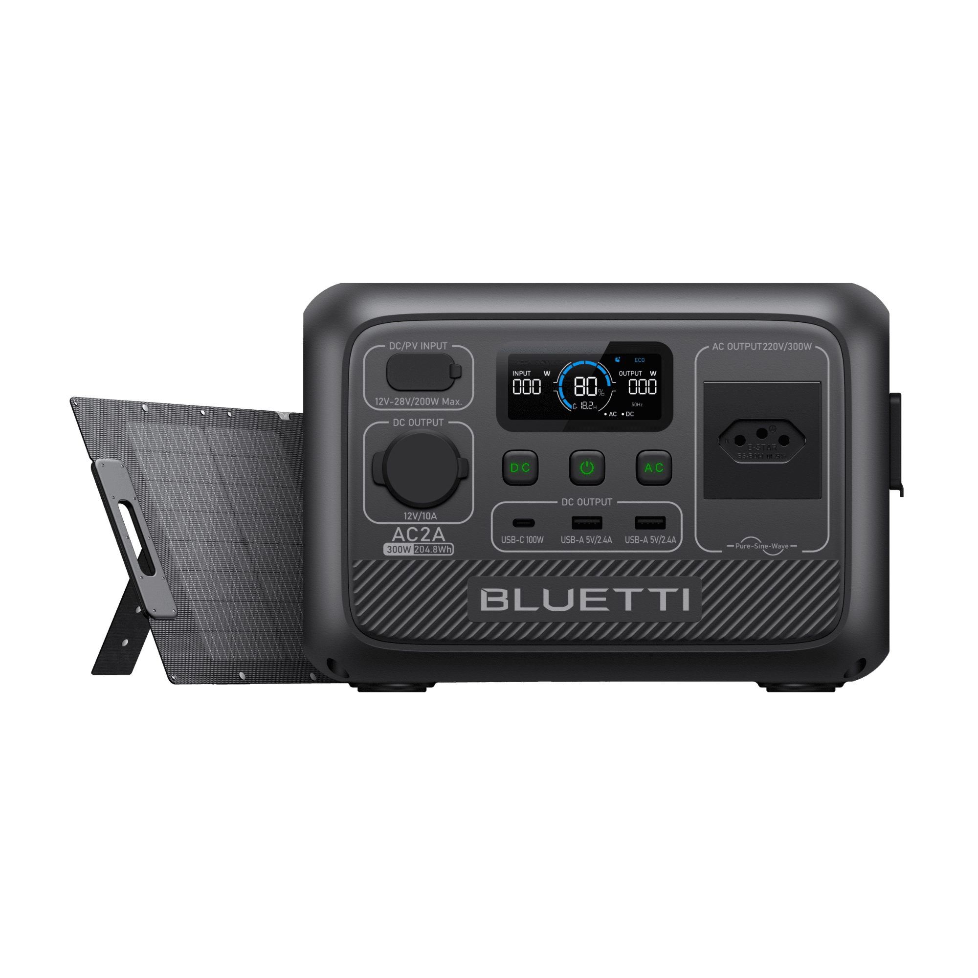 BLUETTI AC2A Estação de Energia Portátil | 300 W 204 Wh 10