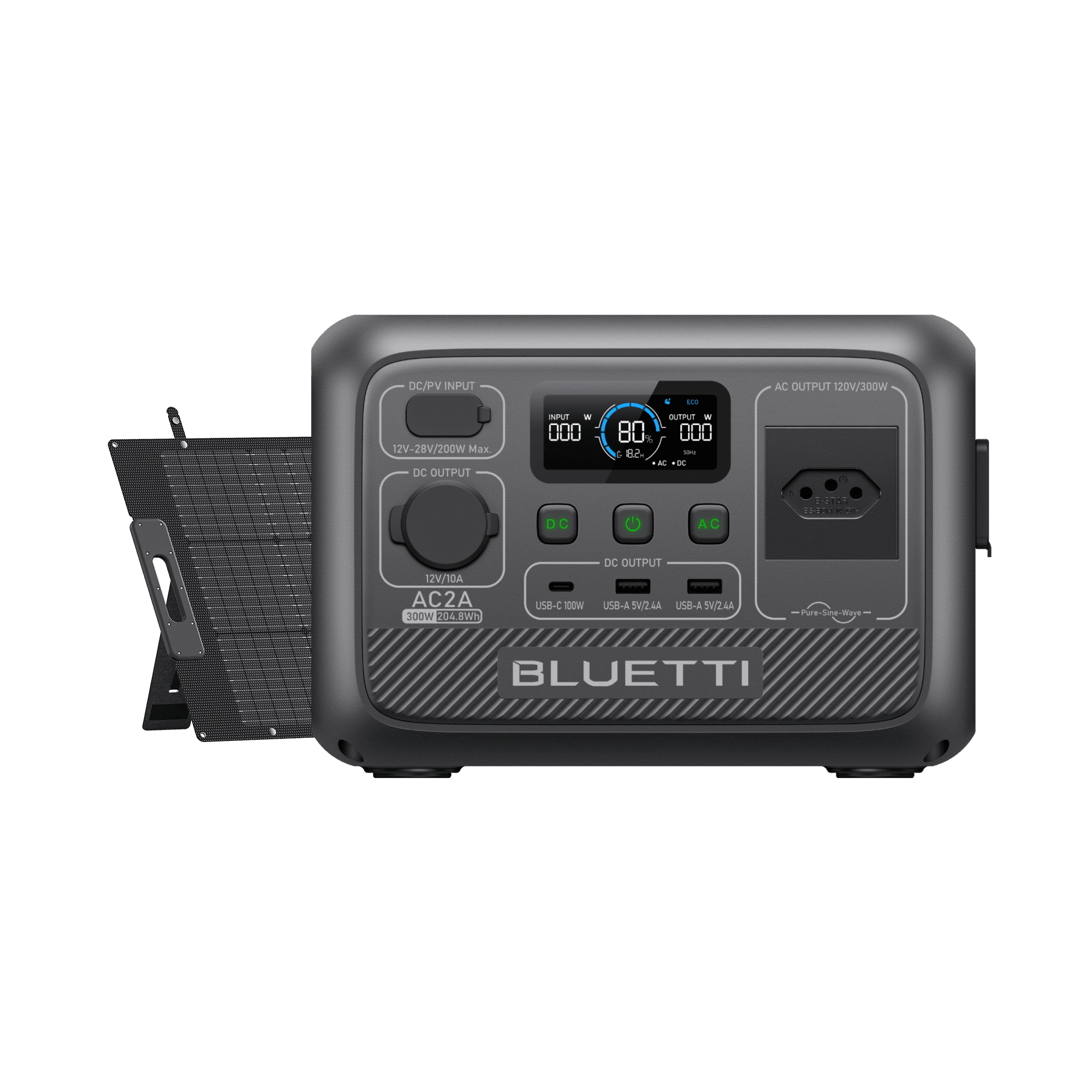 BLUETTI AC2A Estação de Energia Portátil | 300 W 204 Wh 8