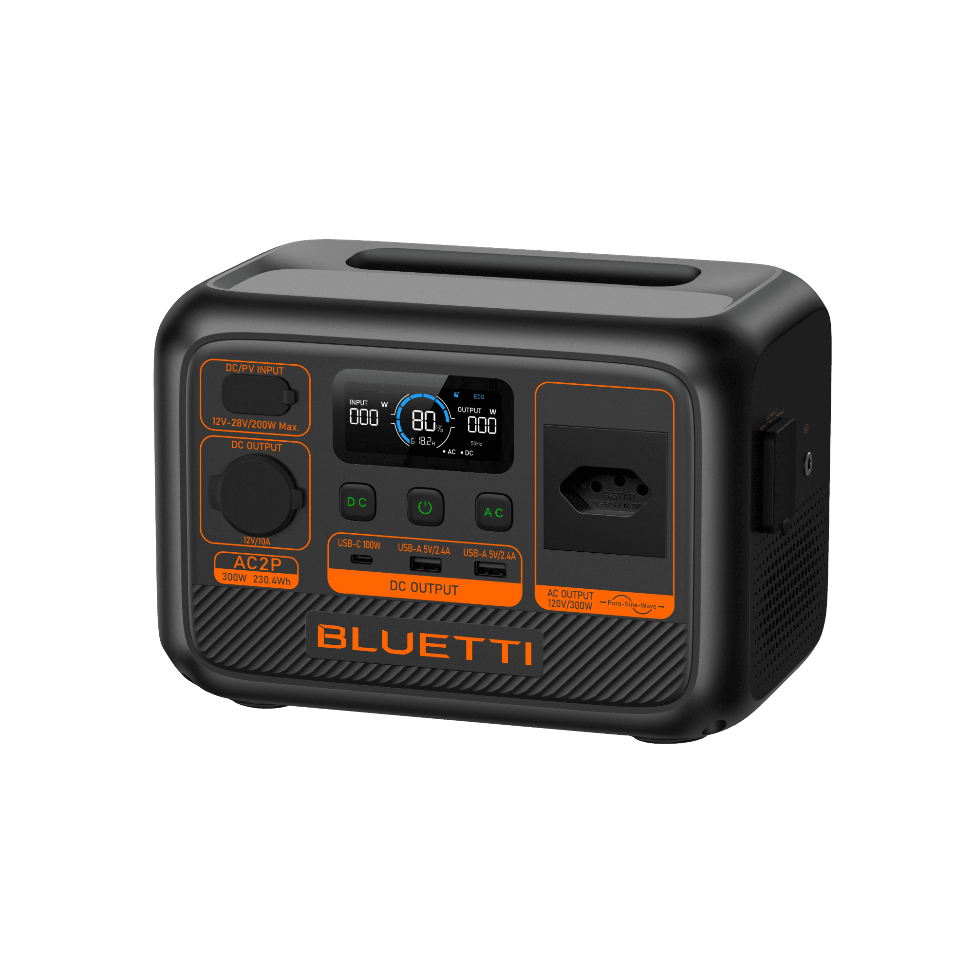 BLUETTI AC2P Estação de Energia Portátil | 300 W 230,4 Wh 4