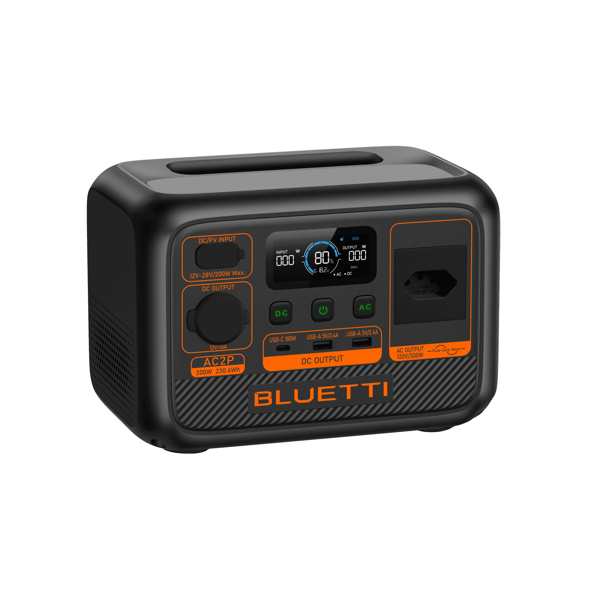 BLUETTI AC2P Estação de Energia Portátil | 300 W 230,4 Wh 5