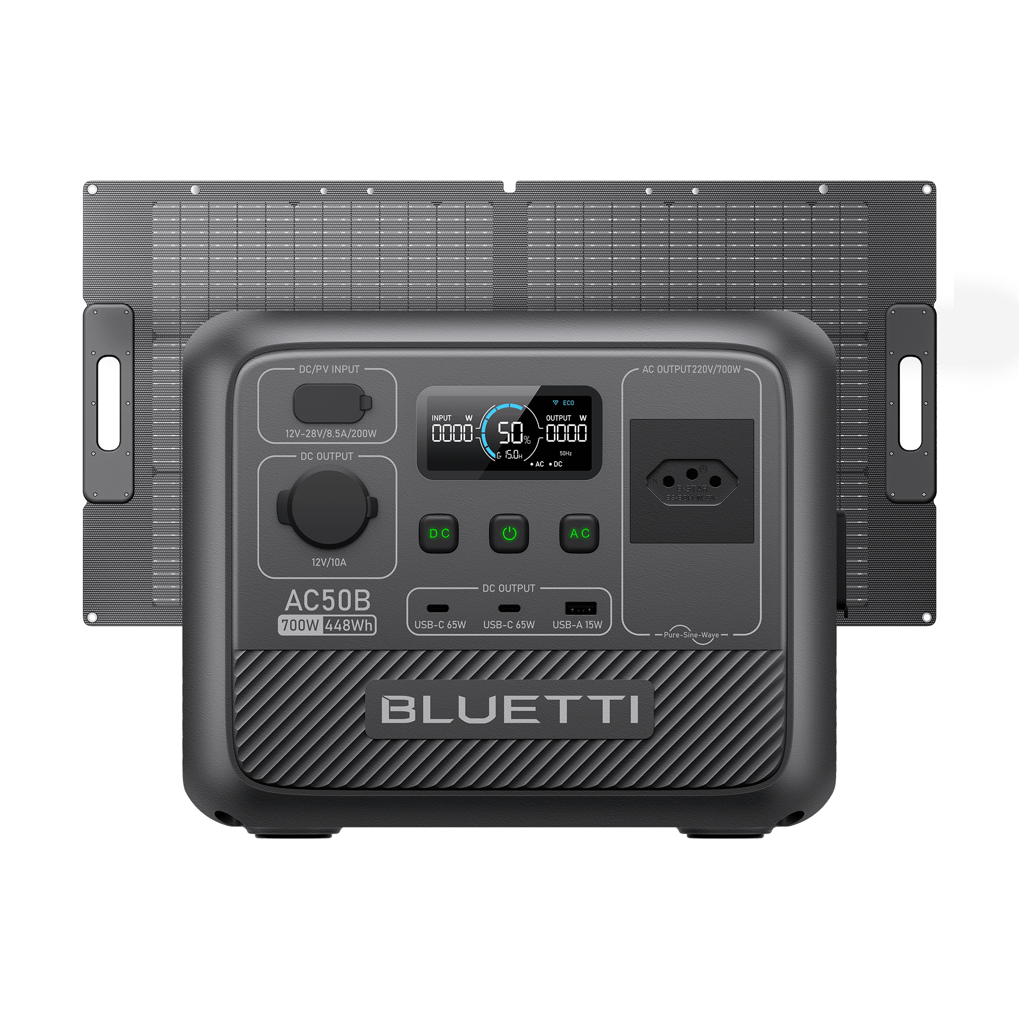 BLUETTI AC50B Estação de Energia Portátil | 700 W 448 Wh 20