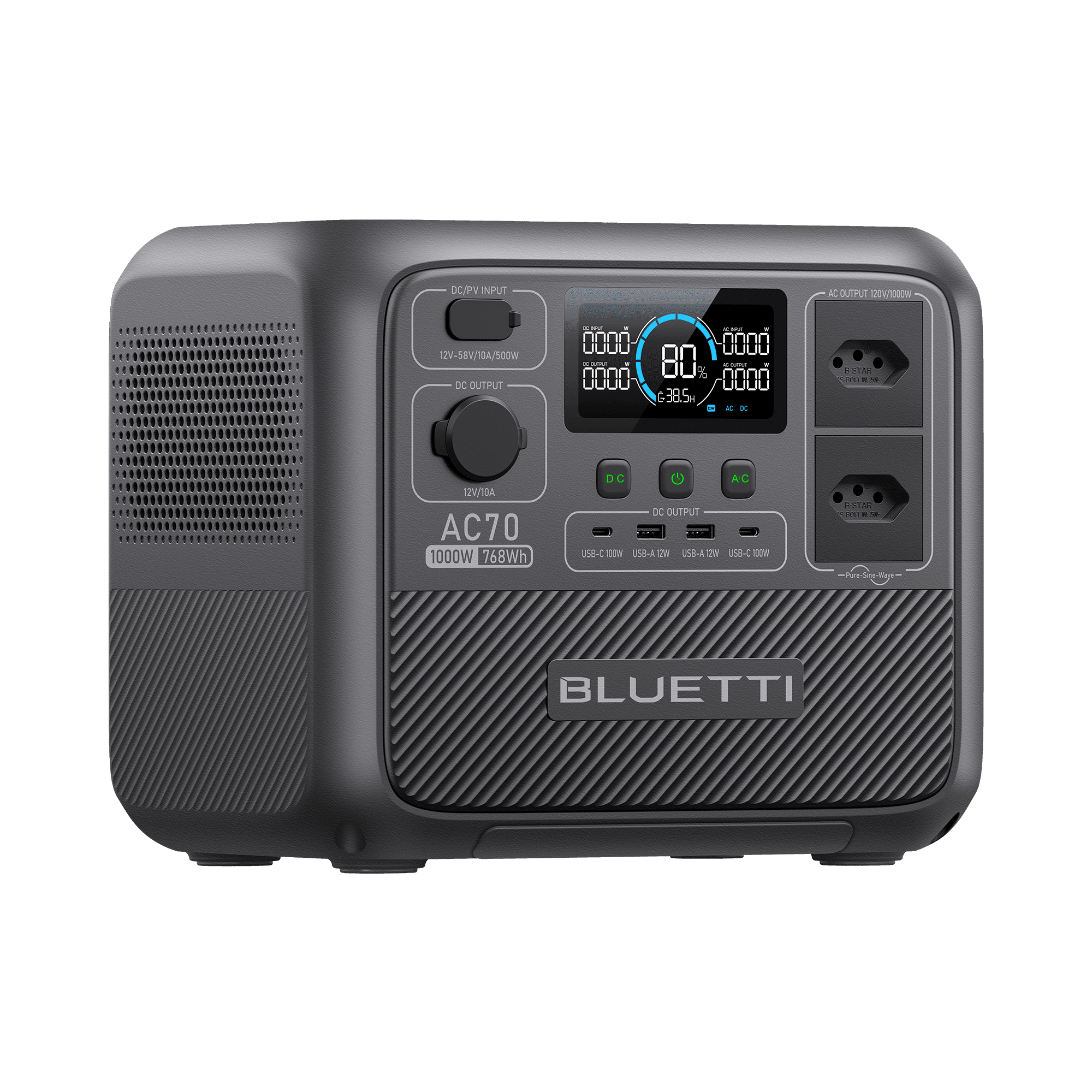 BLUETTI AC70 Estação de Energia Portátil | 1000 W 768 Wh 11