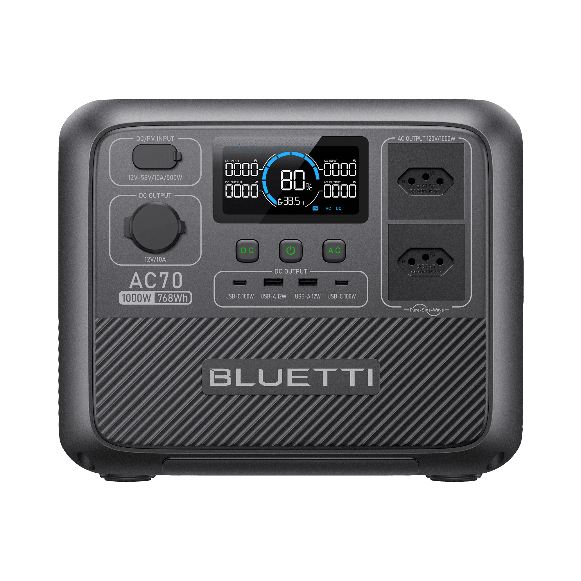 BLUETTI AC70 Estação de Energia Portátil | 1000 W 768 Wh 1