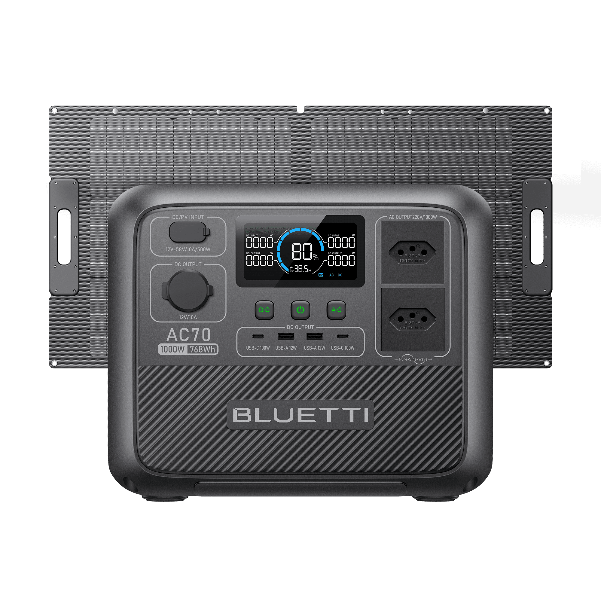 BLUETTI AC70 Estação de Energia Portátil | 1000 W 768 Wh 16