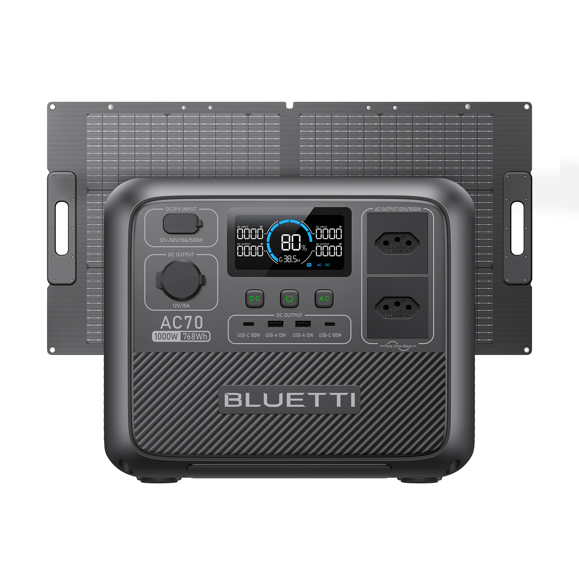 BLUETTI AC70 Estação de Energia Portátil | 1000 W 768 Wh 15