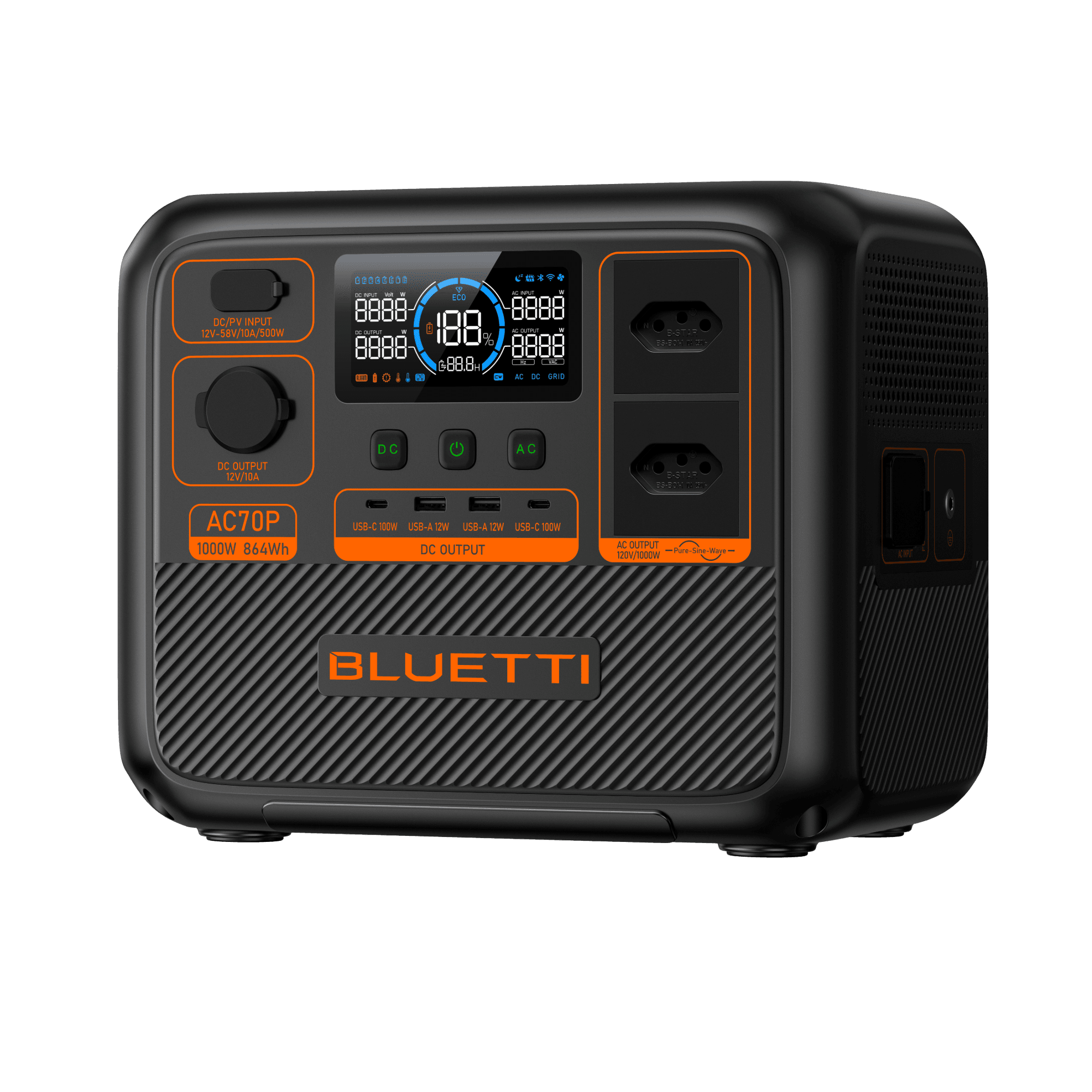 BLUETTI AC70P Estação de Energia Portátil | 1000 W 864 Wh 2