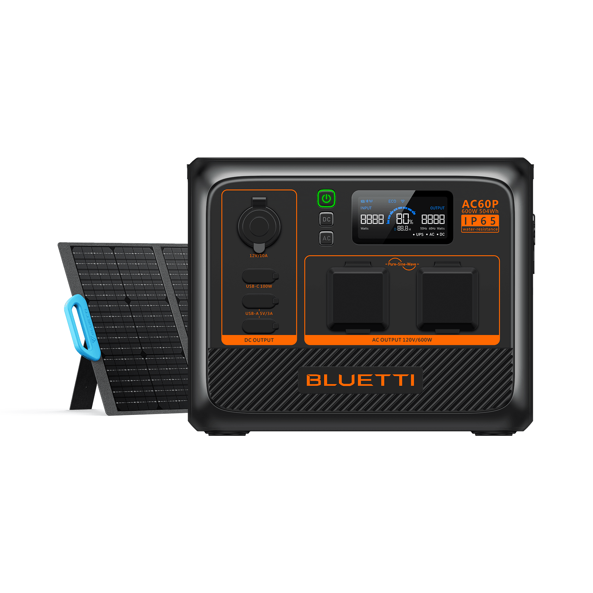 BLUETTI AC60P Estação de Energia Portátil | 600 W 504 Wh 12