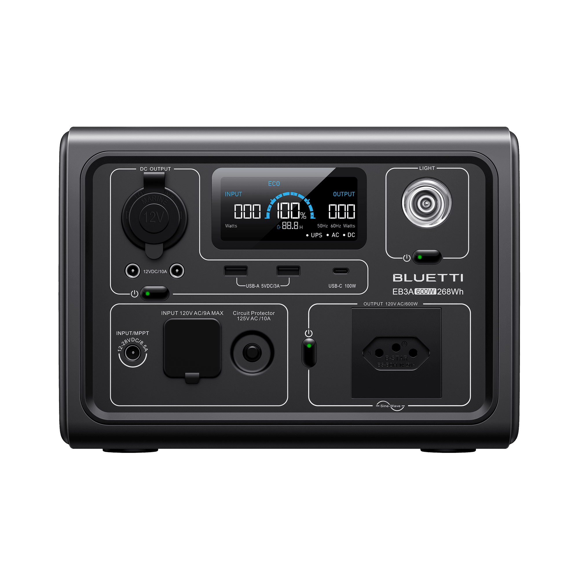 BLUETTI EB3A Estação de Energia Portátil | 600 W 268 Wh 2
