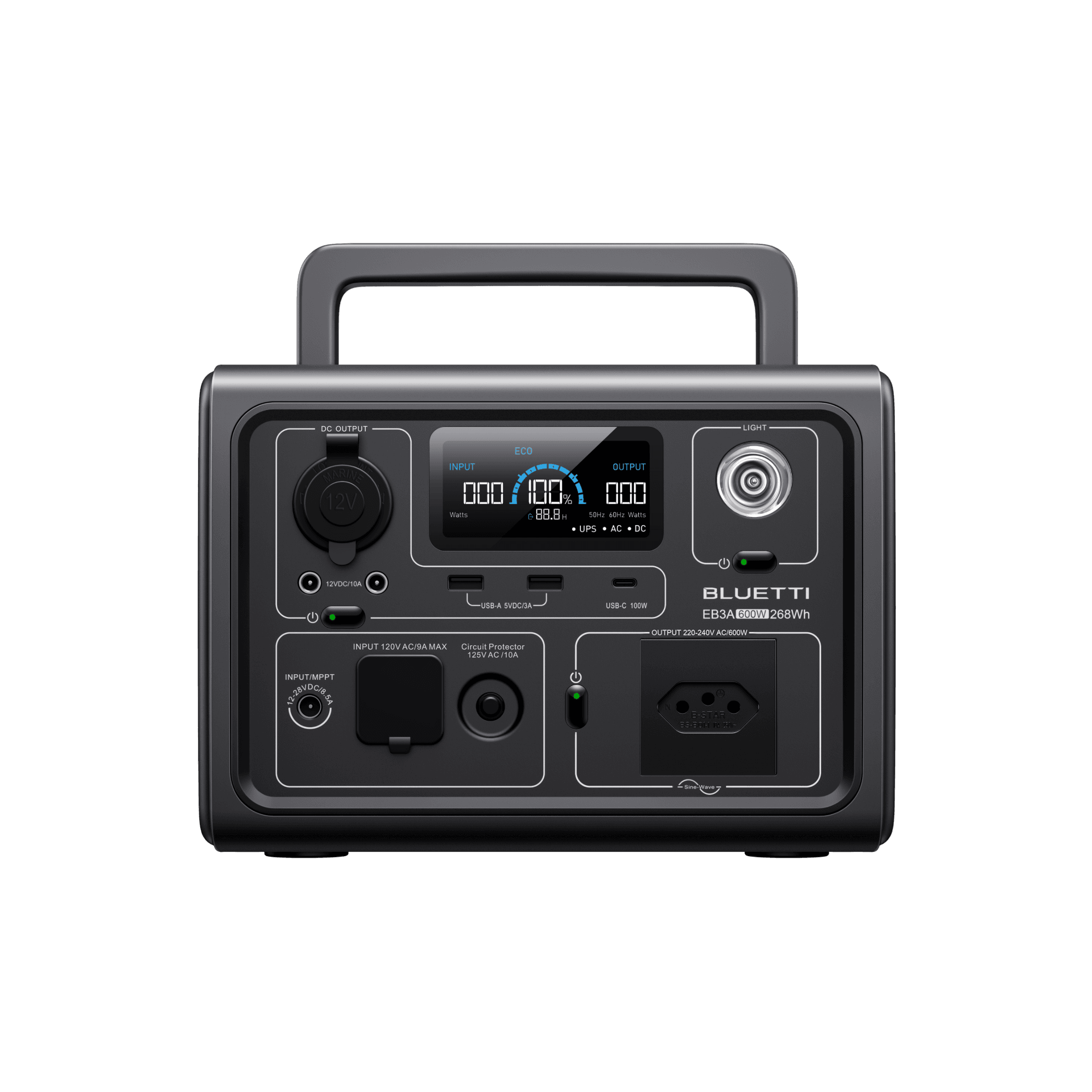 BLUETTI EB3A Estação de Energia Portátil | 600 W 268 Wh 15