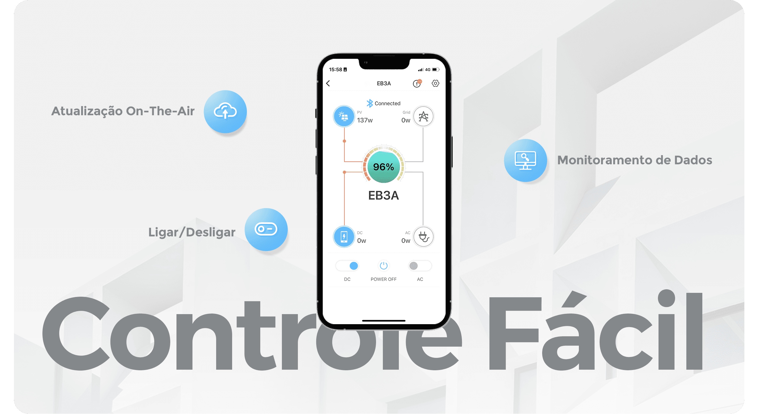 Fique conectado com o Aplicativo BLUETTI