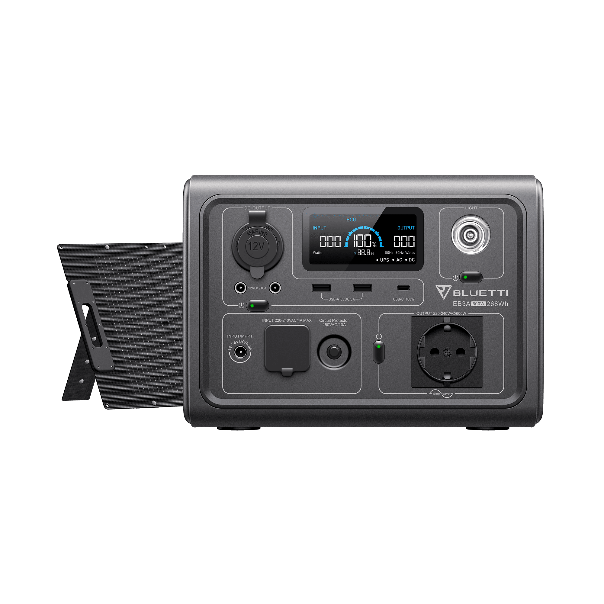 BLUETTI EB3A Estação de Energia Portátil | 600 W 268 Wh 12