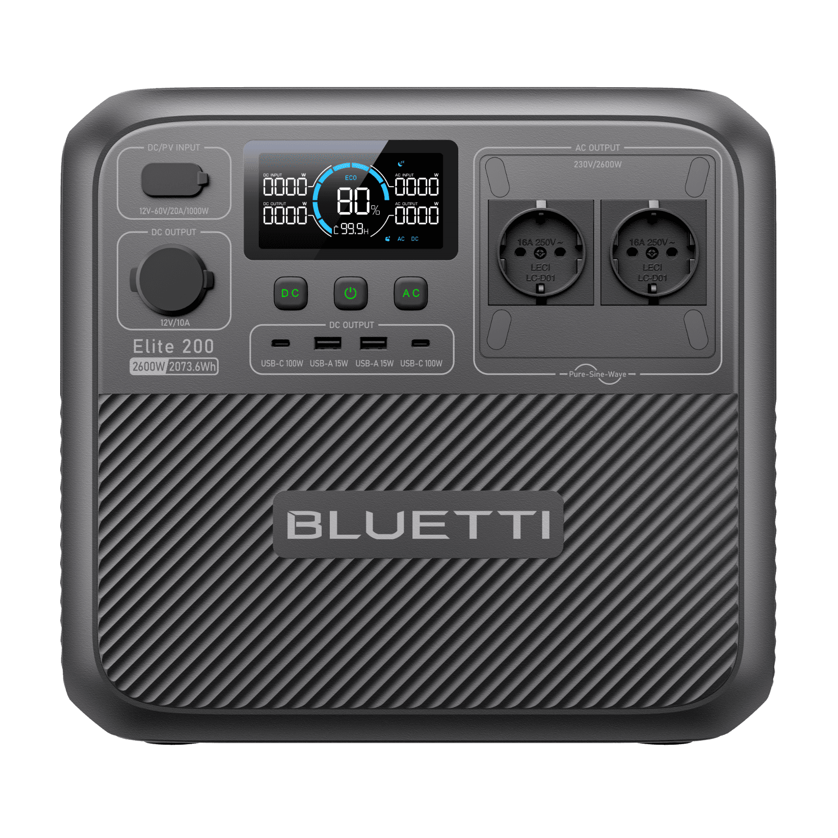 BLUETTI Elite 200 V2 Estação de Energia Portátil | 2.600 W 2.073,6 Wh 3