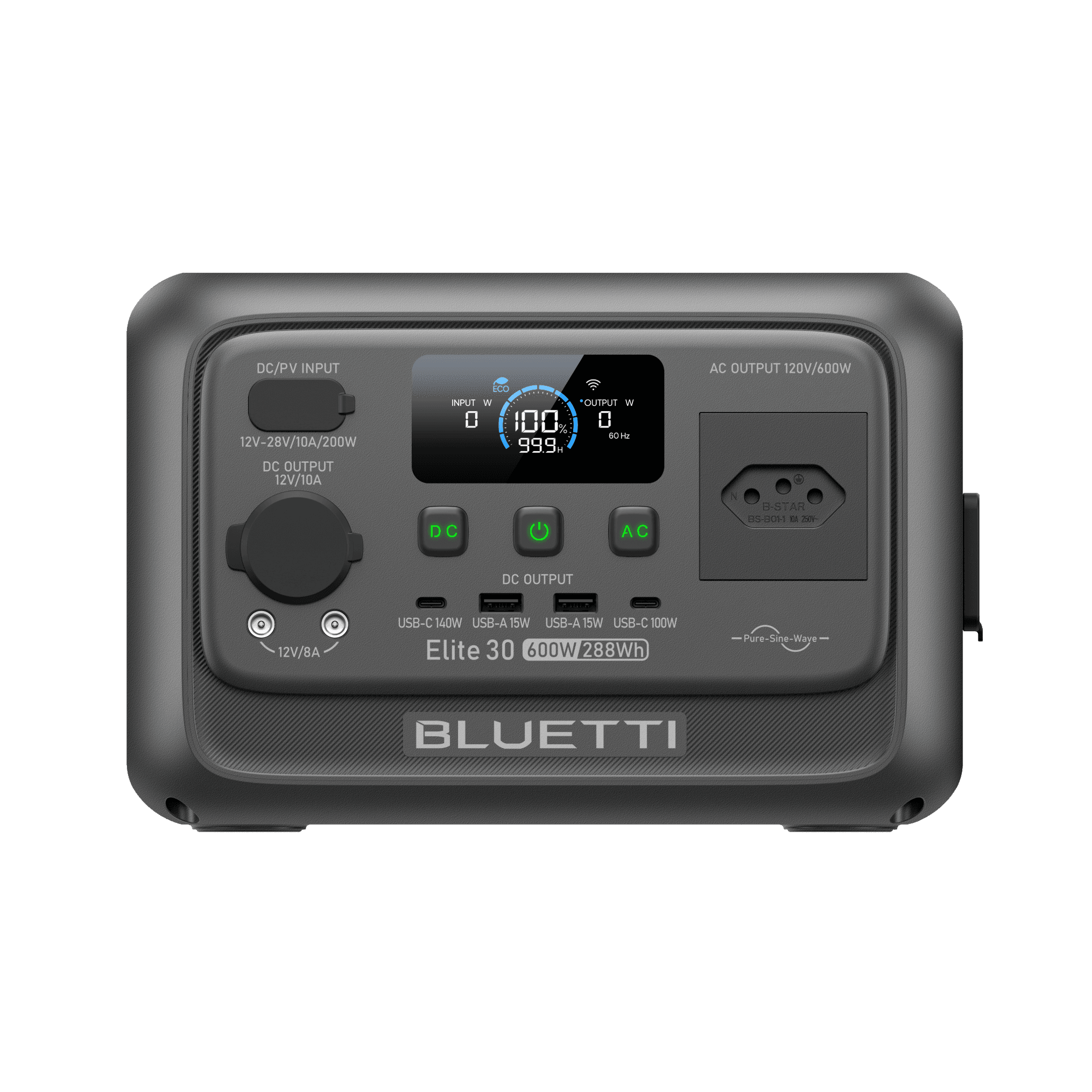 BLUETTI Elite 30 V2 Estação de Energia Portátil | 600 W 288 Wh 1