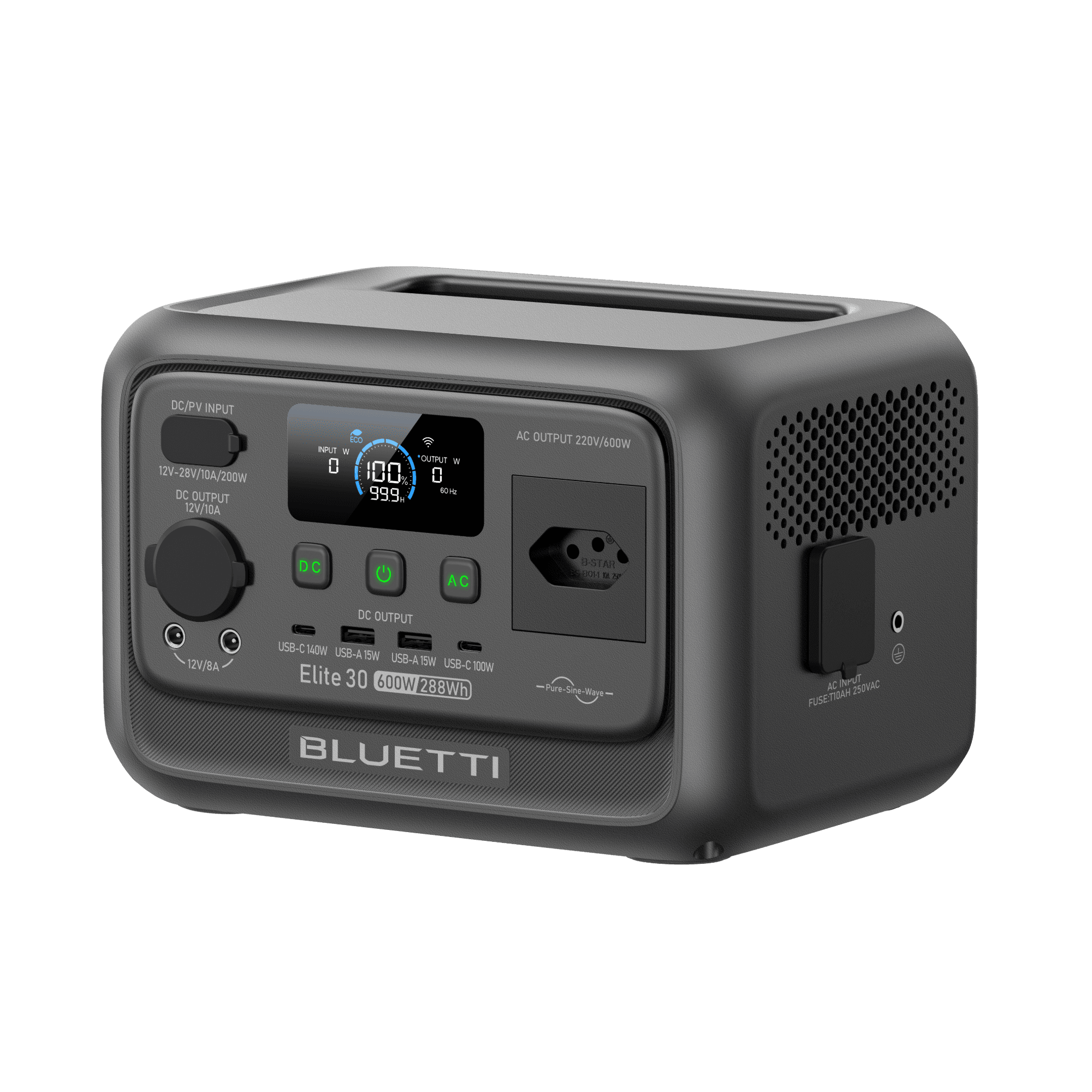 BLUETTI Elite 30 V2 Estação de Energia Portátil | 600 W 288 Wh 8