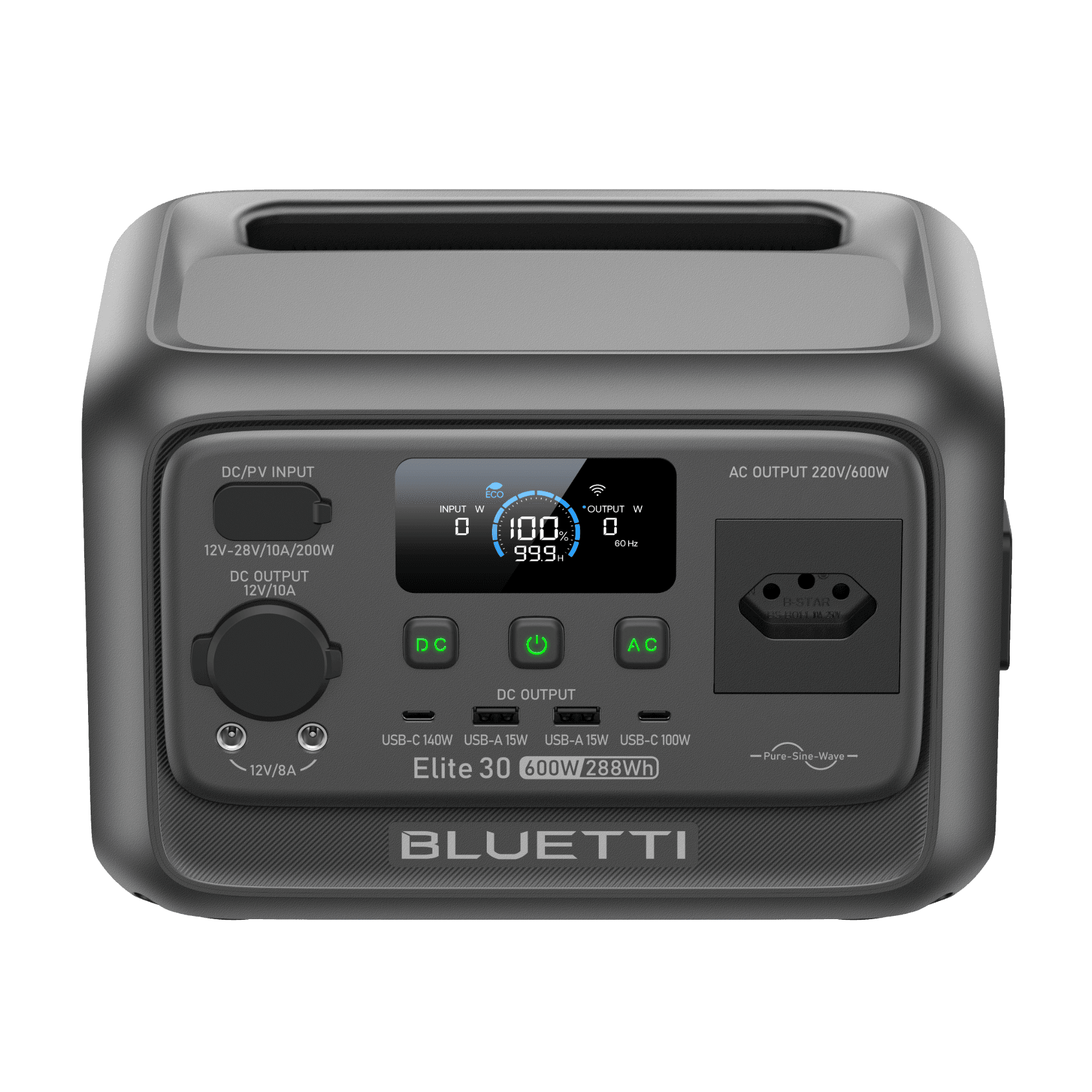 BLUETTI Elite 30 V2 Estação de Energia Portátil | 600 W 288 Wh 5